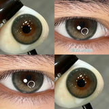 Qfdian  1 Pair(2pcs) Colored Contact Lenses For Eyes Fashion Natural Brown Lenses Myopia Lenses with Diopters Degree Green Eye L