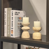 Qfdian  Vintage Marble Candle Holder Cave Stone Candle Holders Living Room Desktop Craft Cup Shaped Candle Holder Home Decoration