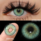 Qfdian 1 Pair Colored Contact Lenses for Eyes Blue Contact Lenses Yearly Beautiful Pupils Fashion Contact Lenses Green Lenses