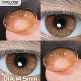 Qfdian  2pcs/pair 14.5MM Iris Brown Lenses Beauty Makeup Pupils Eye Color Lenses Colorful Contact Lenses Fashion Blue Green Lens
