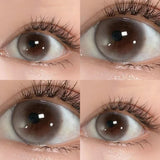 Qfdian  1 Pair/2pcs New Color contact Lenses for Bubble Series Eyes Fashion Natural gray Pupils Brown Beauty Makeup Color Lenses