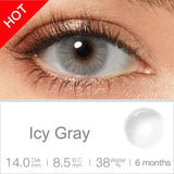 Qfdian 0~-6.00）Natural Colored Contact Lenses with Prescription Myopia Lenses with Degree Brown Lenses Gray Pupils Fast Shipping