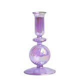Qfdian 1pc Glass Vases Nordic Candlestick Wedding Decoration Christmas Decoration Candle Stick Holder Home Decor Flower Vase