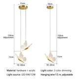 Qfdian  Butterfly Chandelier LED Ceiling Pendant Light Hanging Lamps For Home Bedside Dining Living Room Luminaire Decor Indoor Lighting