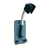 Qfdian 360° Shower Head Holder Adjustable Self-Adhesive Showerhead Bracket Wall Mount SPA Stand With 2 Hooks For Bathroom