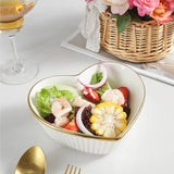 Qfdian Nordic Love Ceramic Bowl Fruit Salad Plate Breakfast Dessert Pasta Bowl Kitchen Utensils Cooking Bowls Table Utensils Home Decor