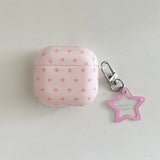 Qfdian  Cute Pink Star Soft Silicone Earphone Case For Apple AirPods 1 2 3 4 Pro Pro 2 Shockproof Protection Cover Coque With Pendant