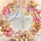 Qfdian  Metal Balloon Arch Support Kit Outdoor Wedding Arch Circle Backdrop Decoration Birthday Party DIY Decor Stand Flower Decoration