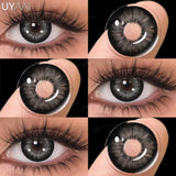 Qfdian 1 Pair Color Contact Lenses for Eyes Cosmetics Blue Contact Lenses Brown High Quality Natural Contact Lenses Gray Lenses