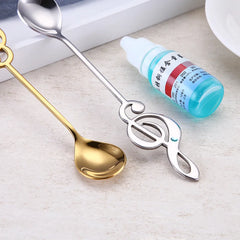 Qfdian Stainless Steel Musical Notes Coffee Spoon Stirring Cup Spoon Music Stick Ice Cream Gift Spoon Kitchen Tool Accessories