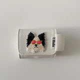 Qfdian Cute cartoon embroidery leather earphone case for apple airpods pro pro2nd 3 pure color summer charing box cover for airpod 1 2