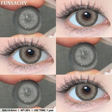 Qfdian  1 Pair Black Series Contact Lenses for Eyes Big Blakc Eyes Softlens Beautiful Pupils Natural Brown Lens Yearly Cosmetic