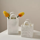 Modern Decorative Vase Handbag Ceramic Vase Decoration Home Flowers for Decor Table Decoration Accessories Room decor Vase Gift