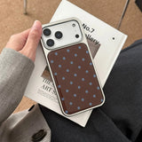 Qfdian  Brown Blue Polka Dot Phone Case Suitable For Iphone 16 Pro Max All Inclusive 15 14 17 Winter Protective Case
