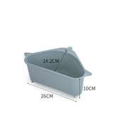 Qfdian Kitchen Triangular Sink Strainer Drain Fruit Vegetable Drainer Sponge Rack Storage Tool Basket Suction Cup Sink Filter Rack Tool