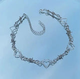 Qfdian  Y2K personalized hollow out love thorn necklace, suitable for daily wear, gift for friends at holiday parties