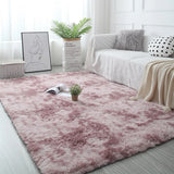 Qfdian White Fluffy Hall Carpet Modern Living Room Bedroom Home Decor Large Mats Thickened Non-Slip Girl Children's Room Pink Furry Rug