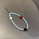 Qfdian  Cute Beaded Cherry Dog Phone Lanyard ,Keychain Anti-lost Rope  Phone Straps,For IPhone Samsung Universal Phone Chain