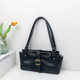 Qfdian Trendy Office Lady Elegant Women Handbags Y2k Aesthetic Simple All Match Shoulder Bags Vintage Casual Underarm Bag Luxury Design