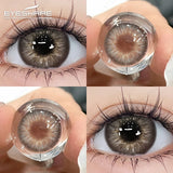 Qfdian 1Pair New Colored Contact Lenses for Eyes Brown Lenses Green Eye Lenses Gray Pupils Yearly Cosmetic Eye Contact Lens