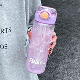 Qfdian  500/600ML Large Capacity Plastic Straw Water Bottles For School Sports Water Bottle BPA Free Portable Leak-proof Drinkware Cup