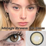Qfdian  1 Pair Colored Contact Lenses Natural Brown 14.5mm Big Eyes Contacts Cosmetics Green Eye Color Lens Gray Lens Women Makeup