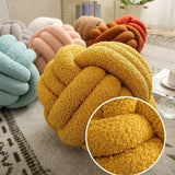 Qfdian  High End Knotted Ball Living Room Decoration Throw Pillows Ins Lamb Fleece Bed Sofa Decorative Cushion Simple Home Decor Pillow