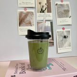 Qfdian  Korea Simple Iced American Coffee Cup Tritan Plastic Water Bottle For Women Transparent Coffee Cup Office Milk Matcha Tea Drink