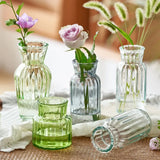 Qfdian  1pc Nordic Creative Transparent Vases for Plant Bottle Flower Pot Hydroponic Terrarium Arrangement Container Flower Table Vase