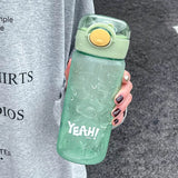 Qfdian  500/600ML Large Capacity Plastic Straw Water Bottles For School Sports Water Bottle BPA Free Portable Leak-proof Drinkware Cup