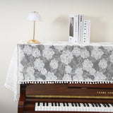 Qfdian  Lace Piano Cover Half & Full Modern Minimalist Dustproof American Style Decorative Cloth Shawl for Upright & Digital Piano Cover