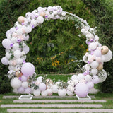 Qfdian Large Round Metal Backdrop Stand Wedding Archway Garden Arch Steel Frame for Weddings Proposal Anniversary Parties