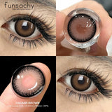 Qfdian  Color Contact Lenses for Eyes 1 Pair Gray Fashion Cosmetic Lenses Green Pupils Gray Natural Eye Contacts Women Eye Lens