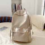 Qfdian Backpack for College Students, High School, Large Capacity Travel Backpack, Solid Color, Simple Computer Backpack