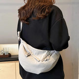 Qfdian  Fashion Y2k Aesthetic Casual Crossbody Chest Bags Men Women Vintage All Match Hobo Bag All Match Simple Trendy Shoulder Handbags