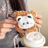 Qfdian Korea Lovely Plush Panda Knitted Headphone Cases For Galaxy Buds 2 Cover For Galaxy Buds Live Shockproof Fundas Protective Shell