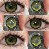 Qfdian Color Contact Lenses for Eyes Real Looking Myopia Prescription Contacts Lense with Degree green Cosmetics Contact Beauty Pupil