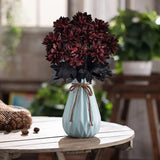 Qfdian  1/5/10/20pcs Black Silk Artificial Rose Flower Dahlia Halloween Gothic Flowers Wedding Table Home Party Fake Flower Decor