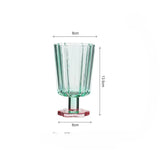 Qfdian  225ml French Style Drinkware Glass Cup Petal Wine Glass Household Short Footed Cocktail Ice Cream Cup Dopamine Drinking Utensils