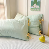 Qfdian  Double Sided Stripes Bow Pillow Cases 48x74cm Soft Comfortable Covers Cotton Pillow Cover Pillow Sham Beds Home Decoration gifts
