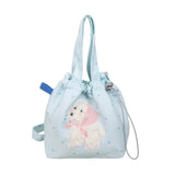Qfdian  Casual All Match Ins Shoulder Handbags Kawaii Cute Cartoon Flocking Dots Top-Handle Bags Women Sweet Y2k Aesthetic Mini Clutches