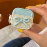 Qfdian  Polka dot three-dimensional bow is suitable for AirPods 4th generation beautiful AirPods 1st/2nd generation heavy industry