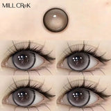 Qfdian Mill Creek korean lens Colored Contacts for Eyes Myopia Cosmetic Lenses With Diopters Degree Natural Pupils Contact Lens Yearly