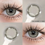 Qfdian 1 pair Colorcon Contact Lenses for Eyes Black Lenses Beautiful Cosmetic Pupil Blue Lenses Big Eyes Contacts Lens Yearly