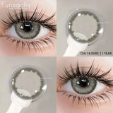 Qfdian   1 pair Colorcon Contact Lenses for Eyes Black Lenses Beautiful Cosmetic Pupil Blue Lenses Big Eyes Contacts Lens Yearly