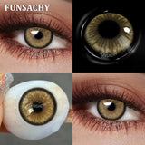 Qfdian  1 Pair Dark Brown Color Contact Lenses for Eyes New Natural Black Lens 14.5mm Big Diameter Eye Contacts Cosmetic Yearly