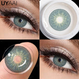 Qfdian  Contact Lenses Gray Cosmetic Eyes Colored Lens Natural Pupils Black Makeup Colored Pupils Beauty Black lenses Woman Makeup