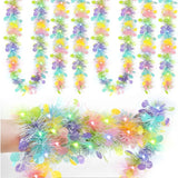 Qfdian  2m Spring Easter Garlands Stripe Tinsel Easter DIY Wreath Craft Easter Decoration Home Hanging Ornament Birthday Party Gift