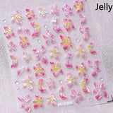 Qfdian Hipster Pure White Flowers Rose Spring Lily Peony Camellia Daisy Jelly Cherry Blossom Magnolia Nail Art Stickers Manicure Decals