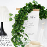 Qfdian  Artificial Creeper Leaf Silk Ivy Hanging Leaf Garland Plant  Home Bathroom Wedding Garden Decoration Green Vine 200CM